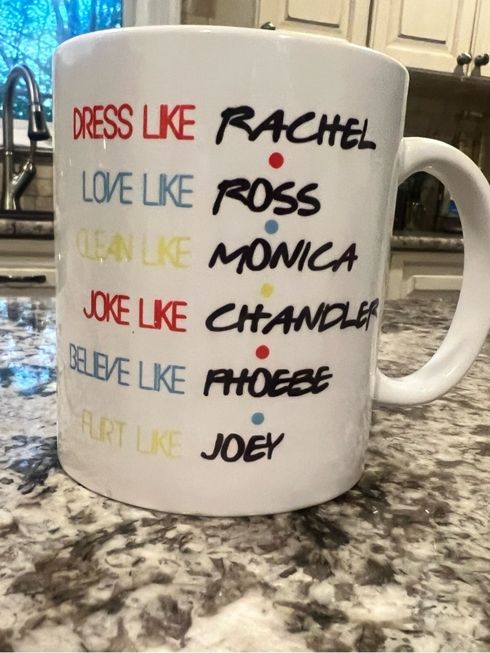 White Ceramic 'Dress Like Rachel' Inspirational TV Character Mug